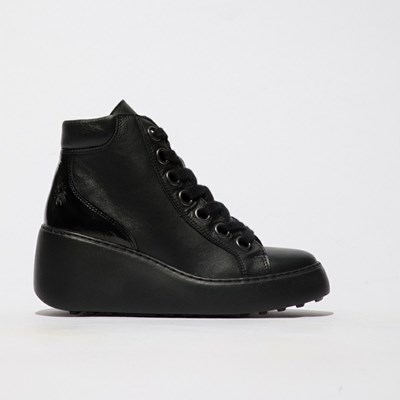 Black Women's Fly London Dice468fly Wedge | LKAD-69278