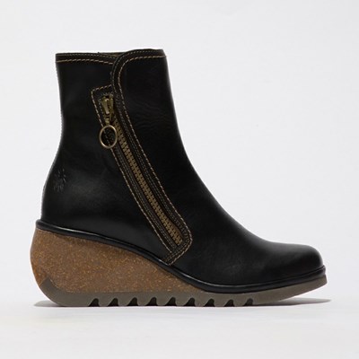 Black Women's Fly London Nela407fly Wedge | MKQD-31754