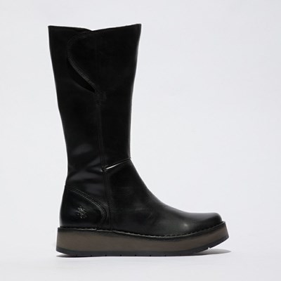 Black Women's Fly London Rhea042fly Wedge | CVQO-90187