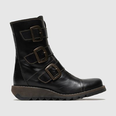Black Women's Fly London Scop110fly Ankle Boots | IARB-64591