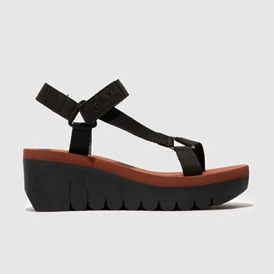 Black Women's Fly London Yefa726fly Wedge | VAPS-52130