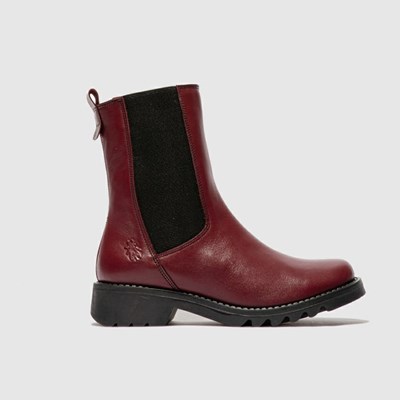 Burgundy / Black Women's Fly London Rein795fly Ankle Boots | FNHD-21498