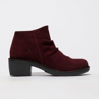 Burgundy Women's Fly London Merk093fly Ankle Boots | TOFB-46902