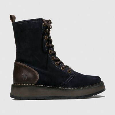 Navy / Brown Women's Fly London Rami043fly Ankle Boots | ERJZ-14730