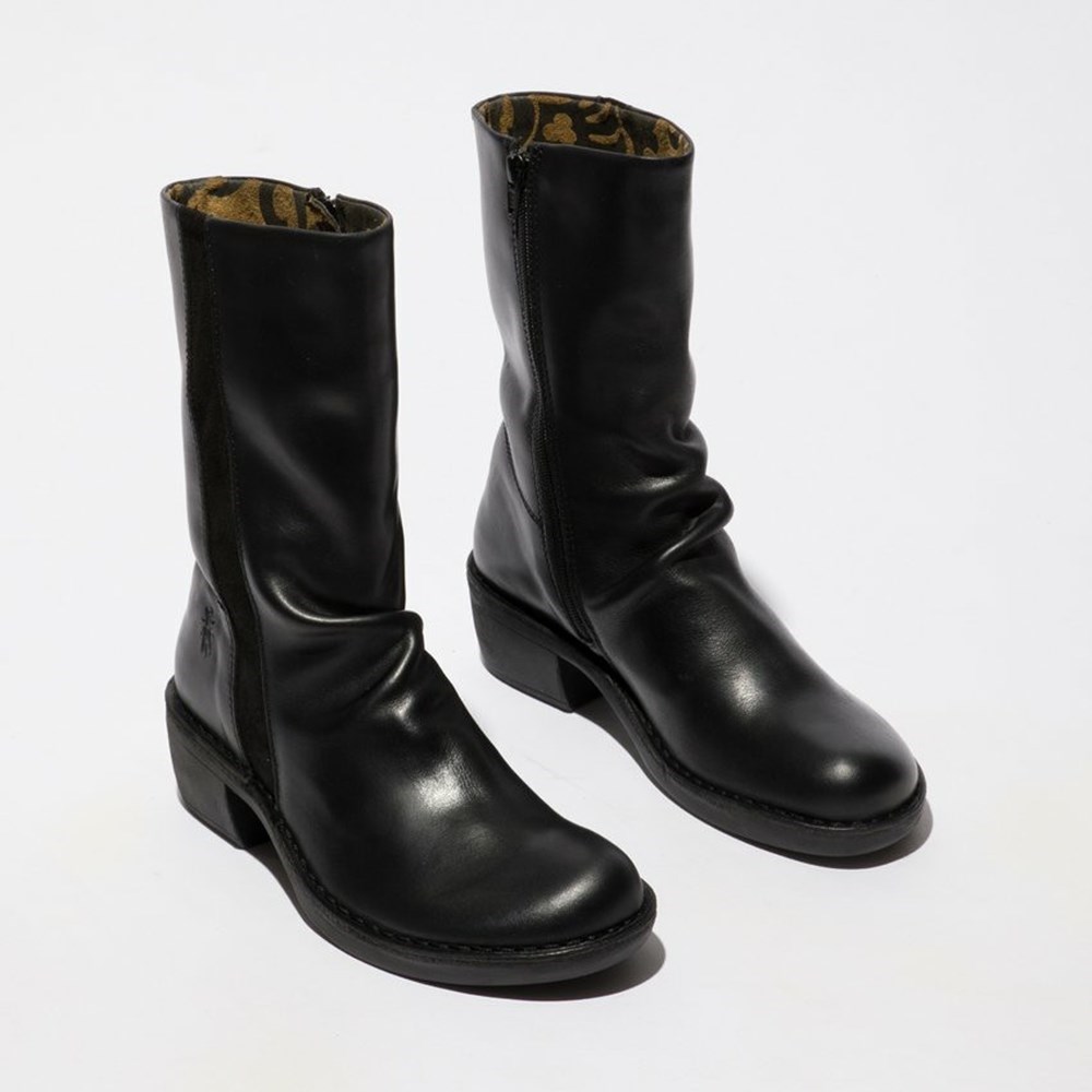 Black / Black Women's Fly London Mecy092fly Ankle Boots | UWLN-38790