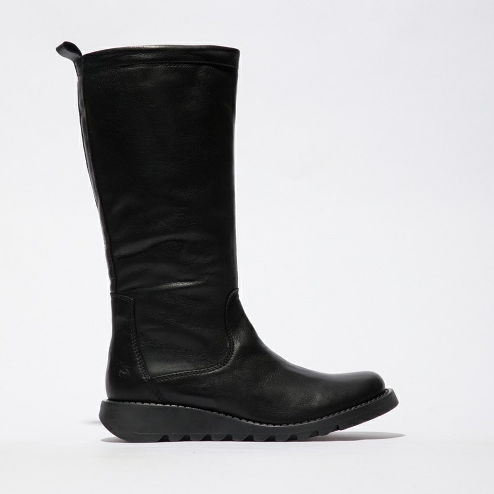 Black / Black Women\'s Fly London Seme828fly Knee High Boots | HJAB-45826