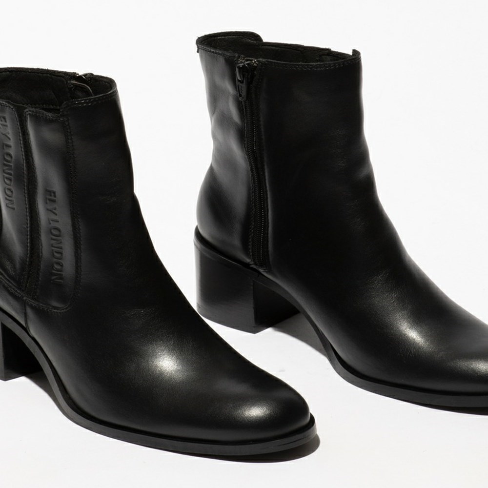 Black Women's Fly London Amel913fly Ankle Boots | ICOZ-57029