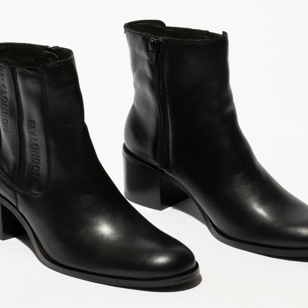 Black Women's Fly London Amel913fly Ankle Boots | NJWR-36942