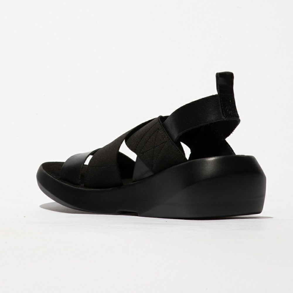 Black Women's Fly London Baji848fly Wedge | JTZE-37215