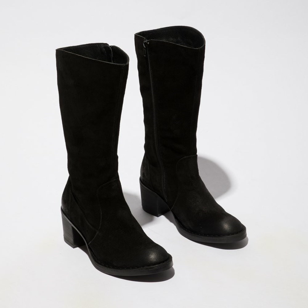 Black Women's Fly London Balo096fly Mid Calf Boots | GZDF-13496