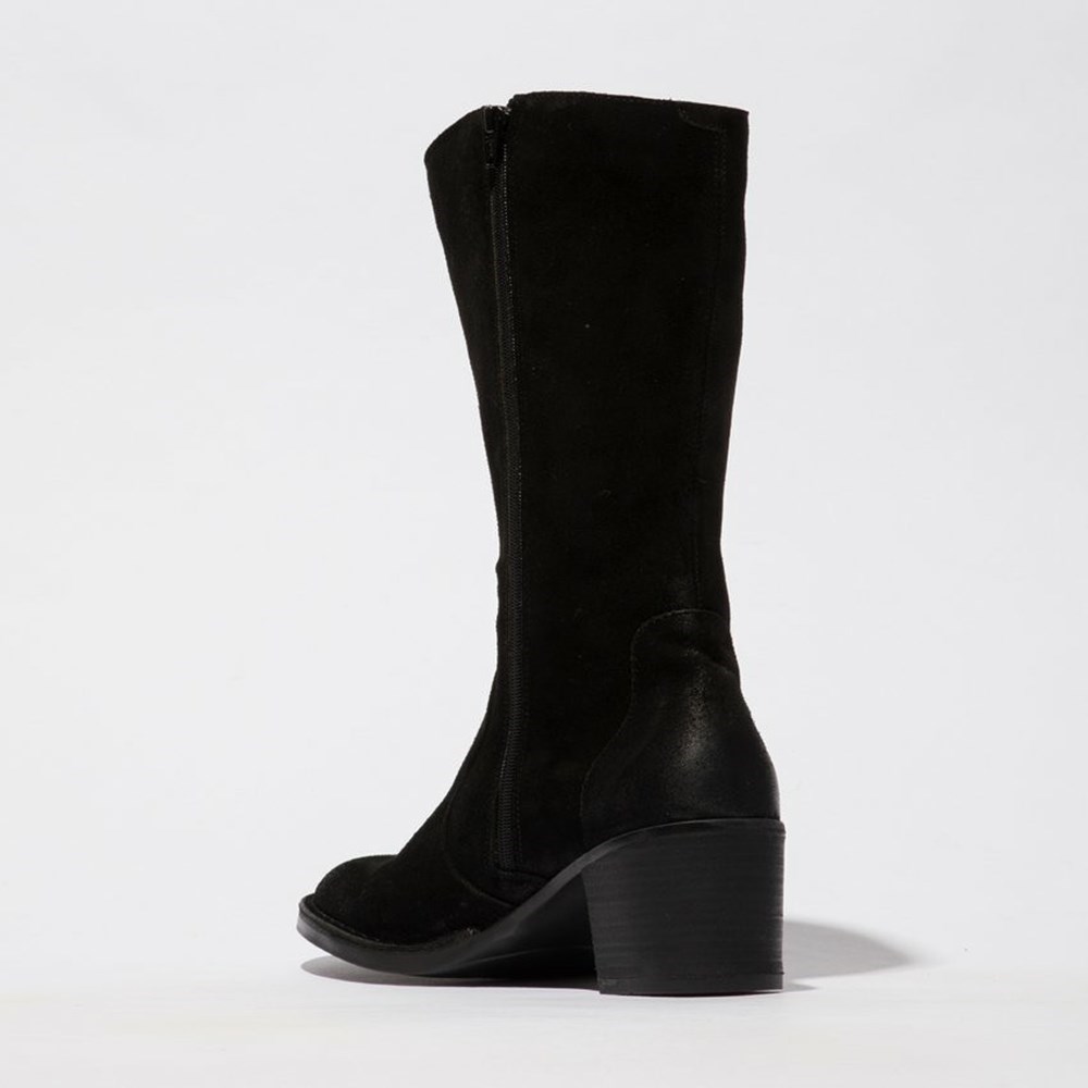 Black Women's Fly London Balo096fly Mid Calf Boots | GZDF-13496