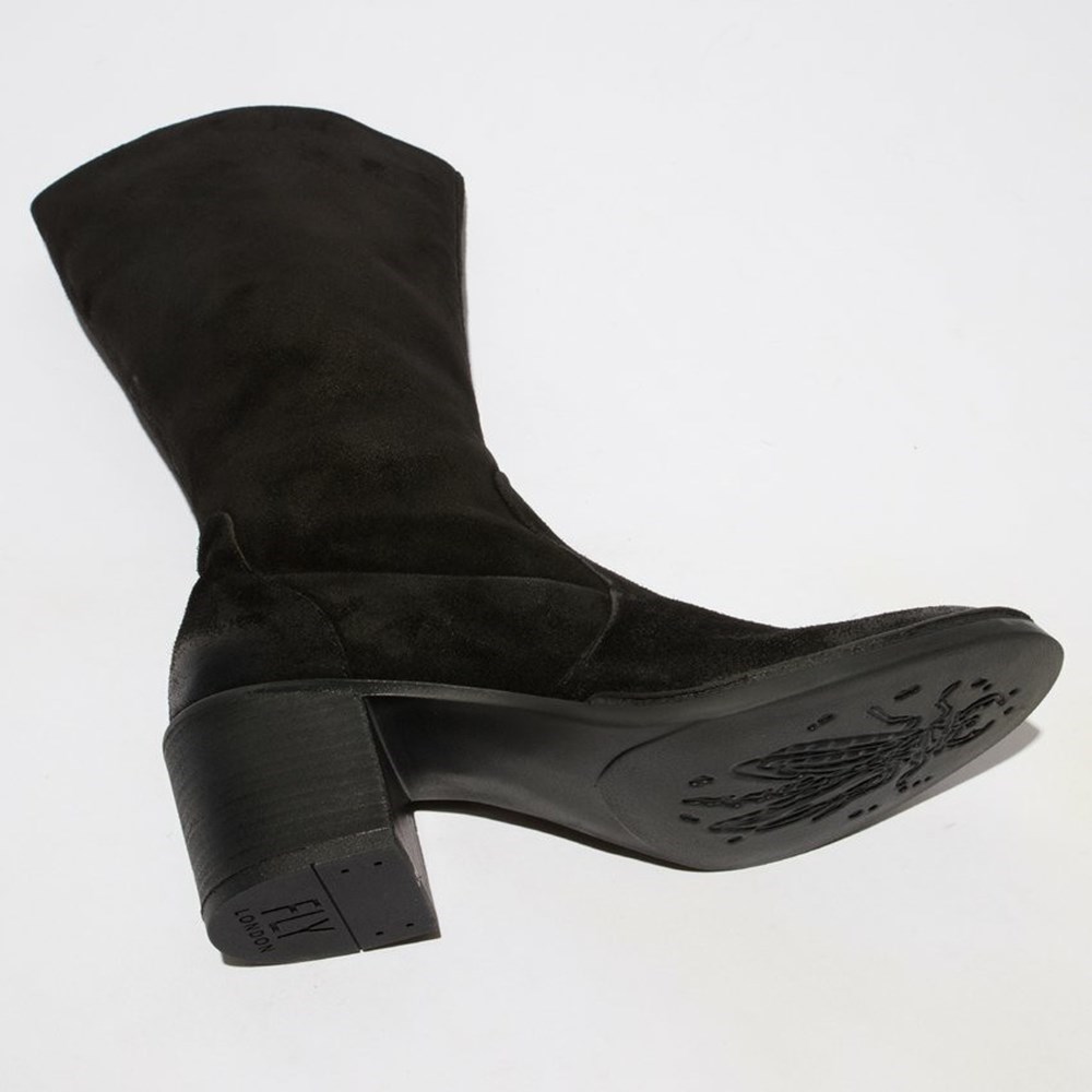 Black Women's Fly London Balo096fly Mid Calf Boots | GZDF-13496