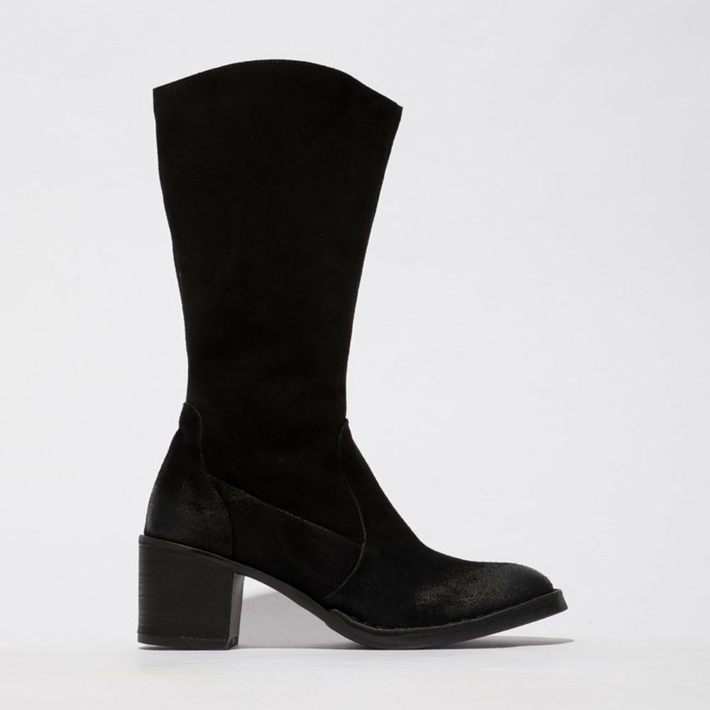 Black Women\'s Fly London Balo096fly Mid Calf Boots | GZDF-13496