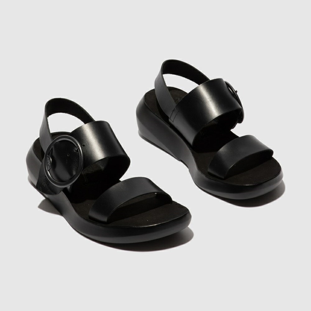Black Women's Fly London Bani739fly Sandals | WZDN-53201