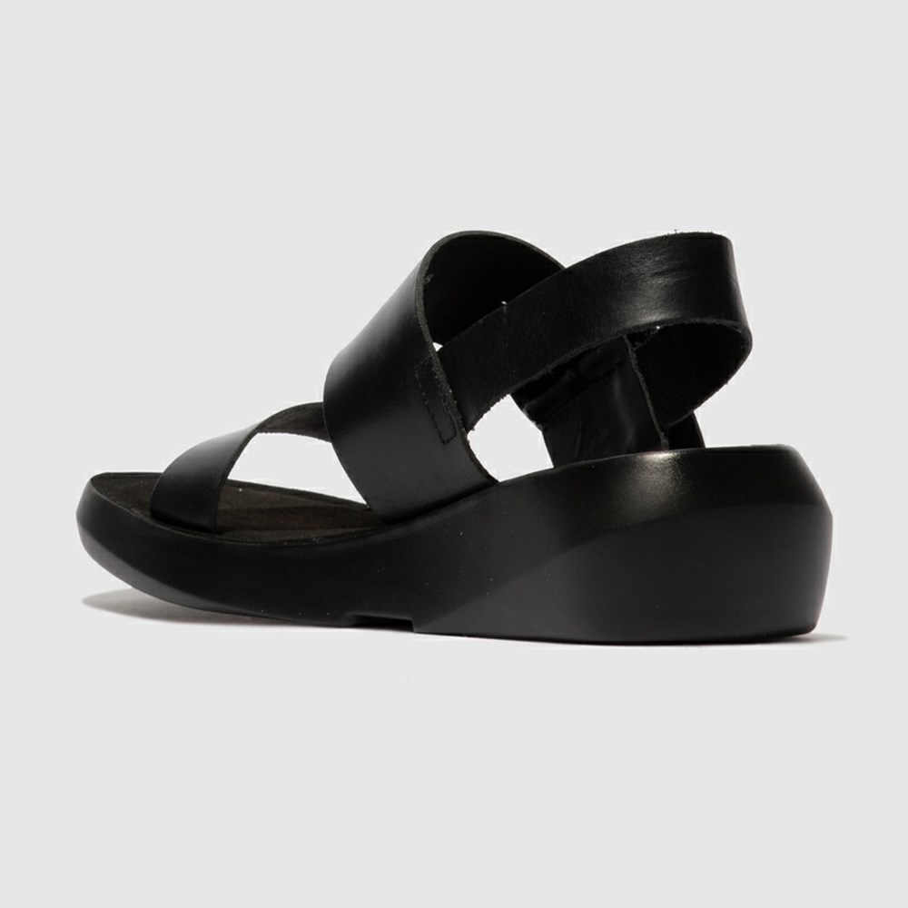Black Women's Fly London Bani739fly Sandals | WZDN-53201