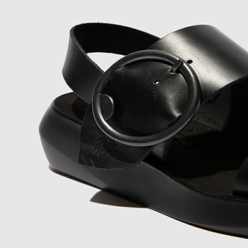 Black Women's Fly London Bani739fly Sandals | WZDN-53201