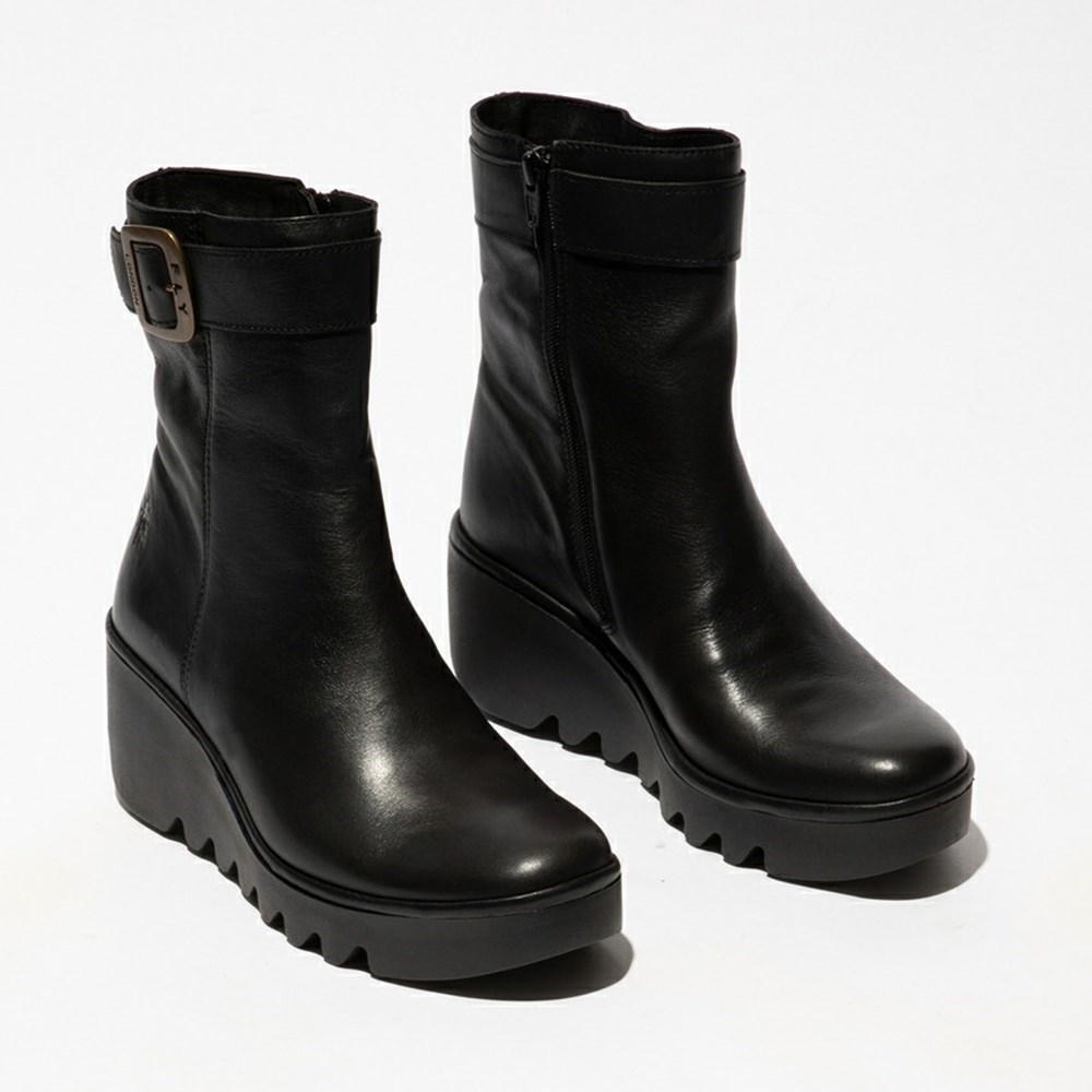 Black Women's Fly London Bepp396fly Wedge | TBVG-32561