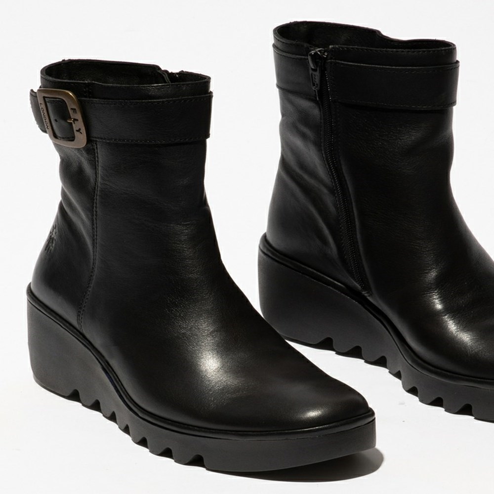 Black Women's Fly London Bepp396fly Wedge | TBVG-32561