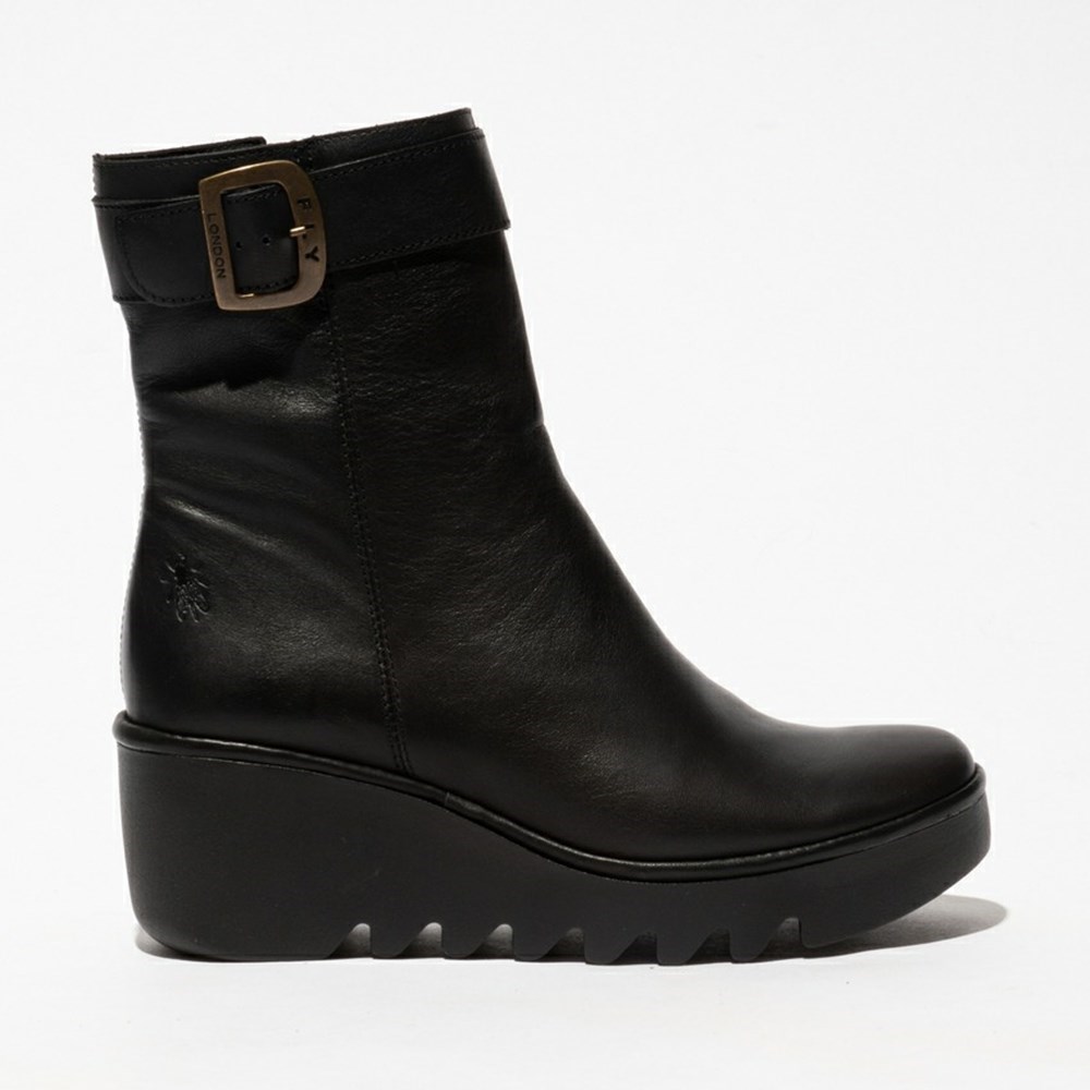 Black Women\'s Fly London Bepp396fly Wedge | TBVG-32561