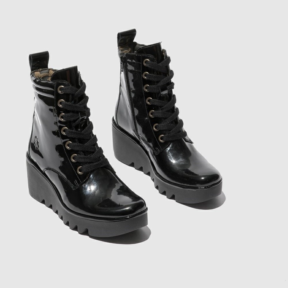 Black Women's Fly London Biaz329fly Wedge | MLIC-50297