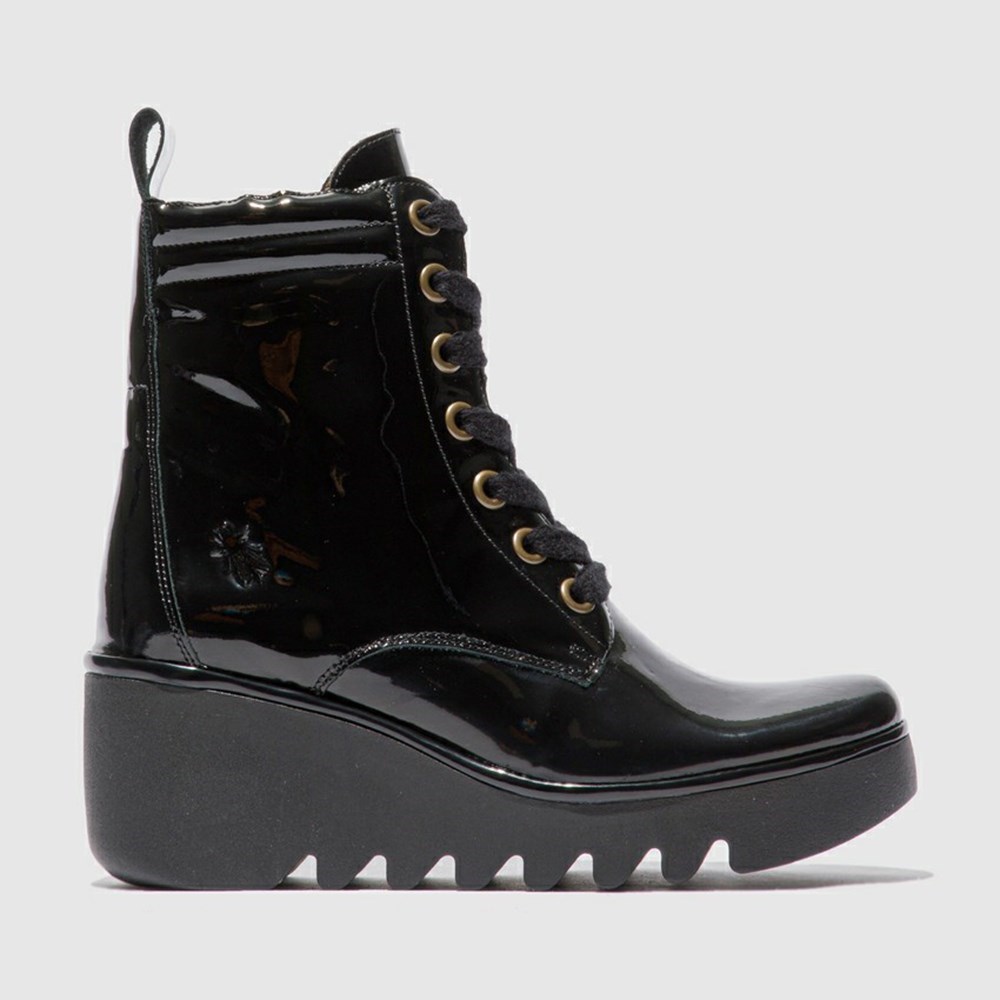 Black Women\'s Fly London Biaz329fly Wedge | MLIC-50297