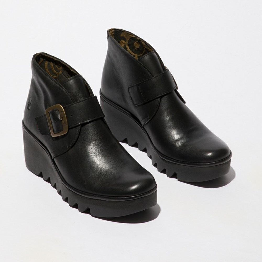 Black Women's Fly London Birt397fly Wedge | KUYG-76325