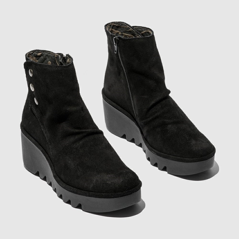Black Women's Fly London Brom344fly Ankle Boots | TOUB-17596