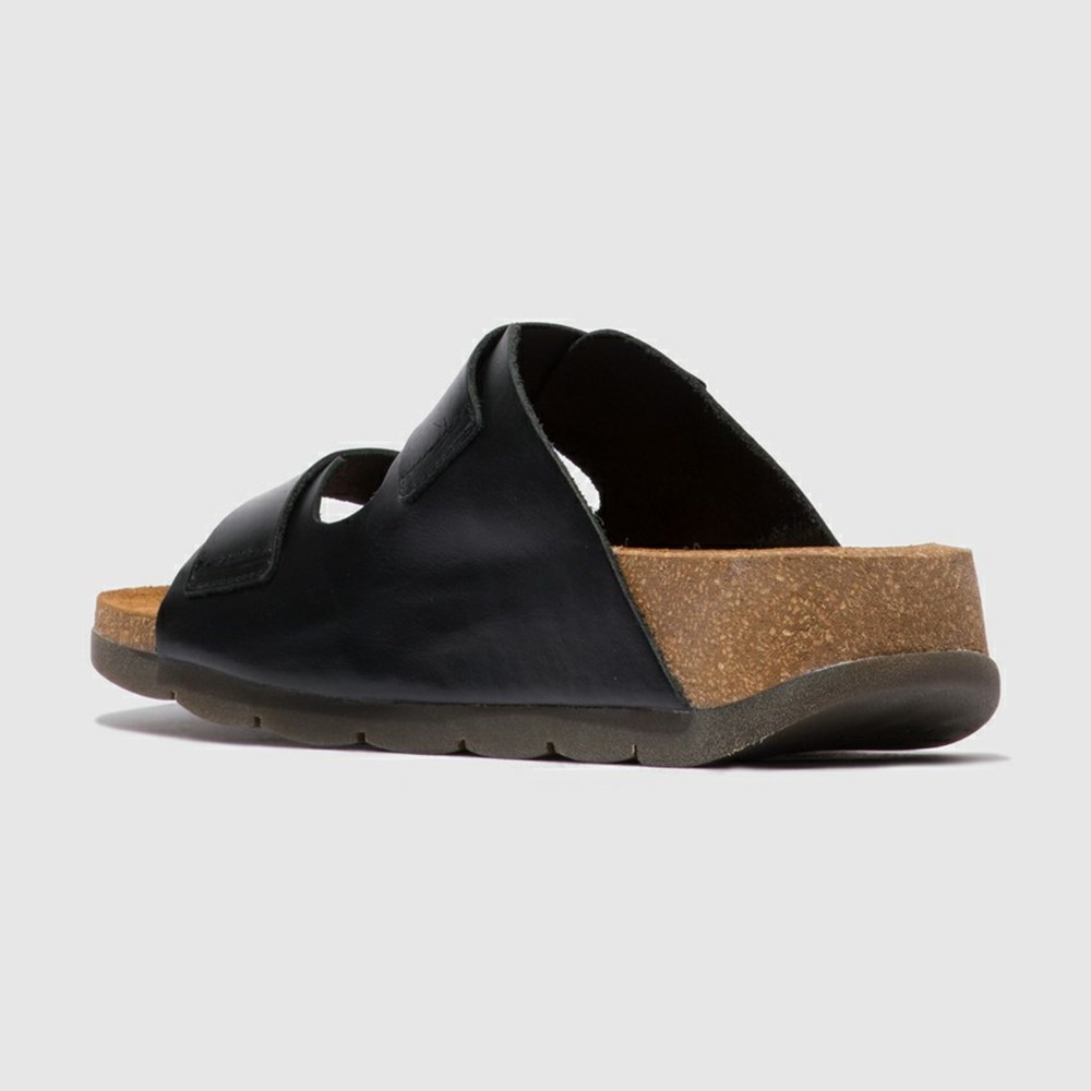 Black Women's Fly London Caja721fly Sandals | VGKL-64759