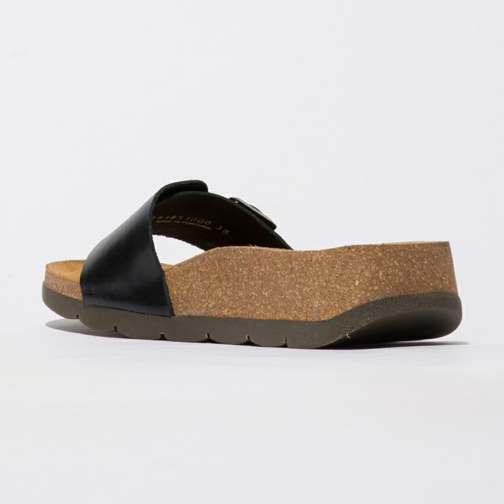 Black Women's Fly London Carb851fly Wedge | URHZ-94201