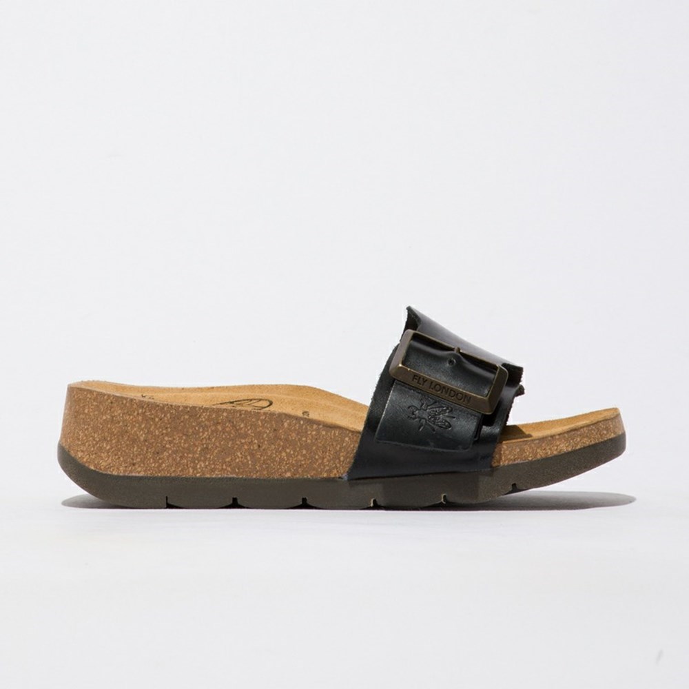 Black Women\'s Fly London Carb851fly Wedge | URHZ-94201