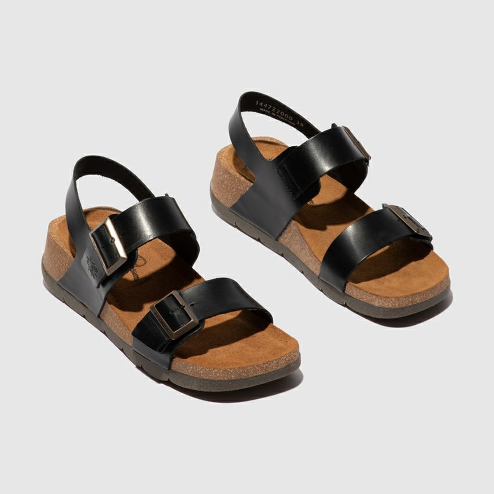 Black Women's Fly London Ceke722fly Wedge | TMLP-76043