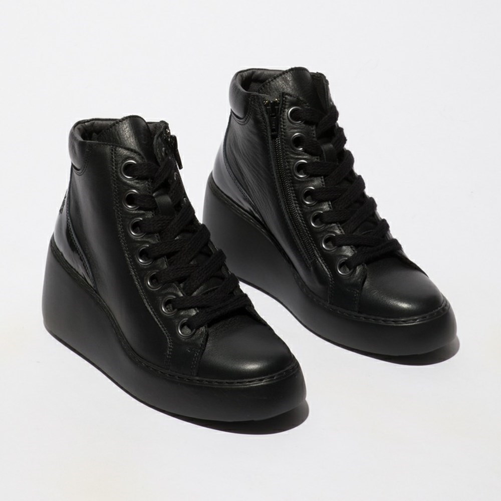 Black Women's Fly London Dice468fly Ankle Boots | DPHR-49532