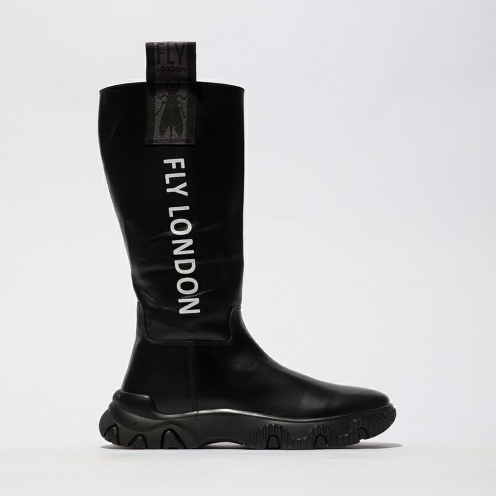 Black Women\'s Fly London Febe886fly Knee High Boots | SQOD-76241