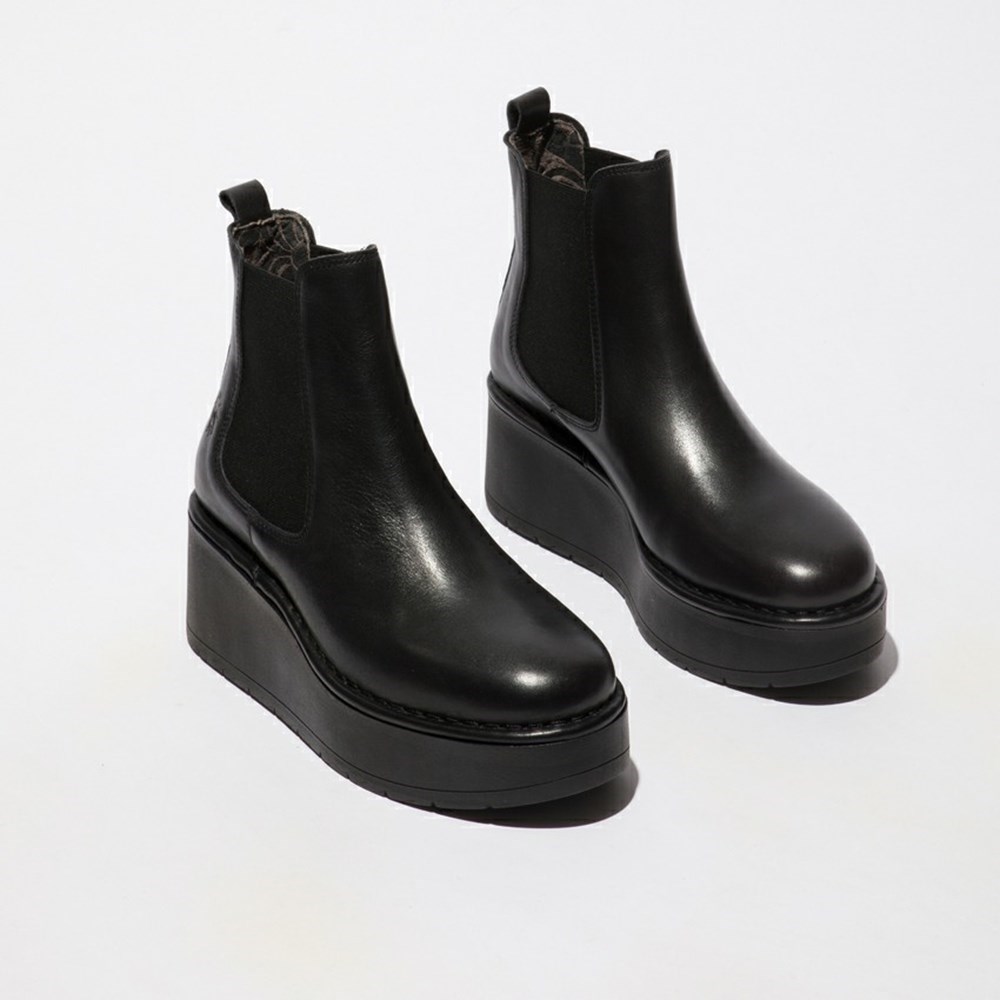 Black Women's Fly London Hama238fly Wedge | SKIT-19534