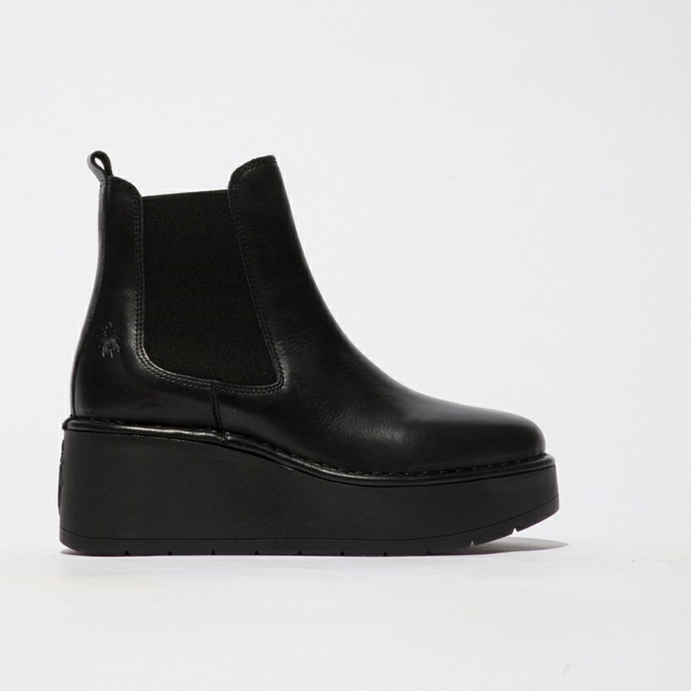 Black Women\'s Fly London Hama238fly Wedge | SKIT-19534