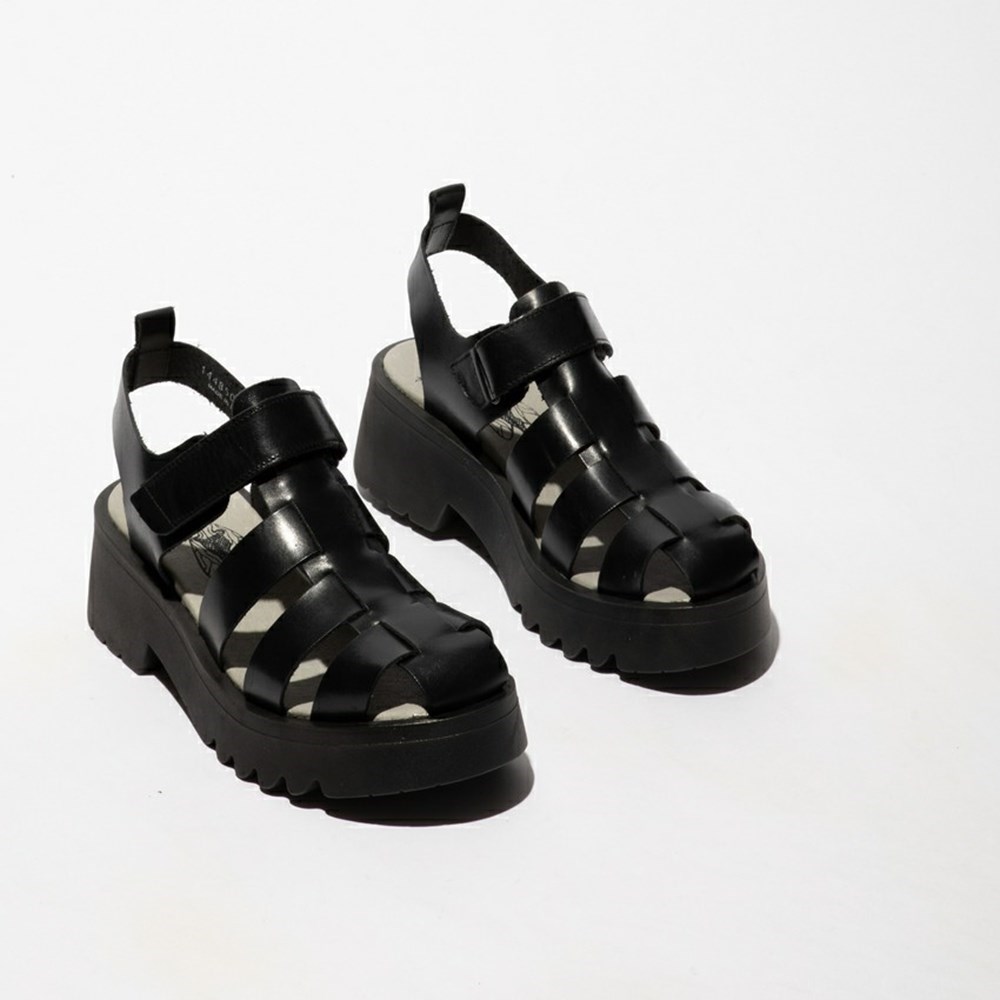 Black Women's Fly London Maie850fly Sandals | JUEC-73290