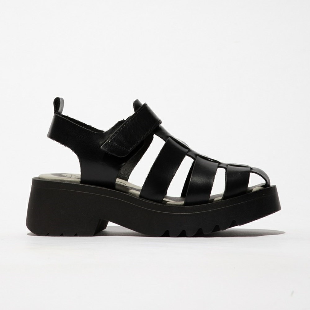Black Women\'s Fly London Maie850fly Sandals | USRJ-17940
