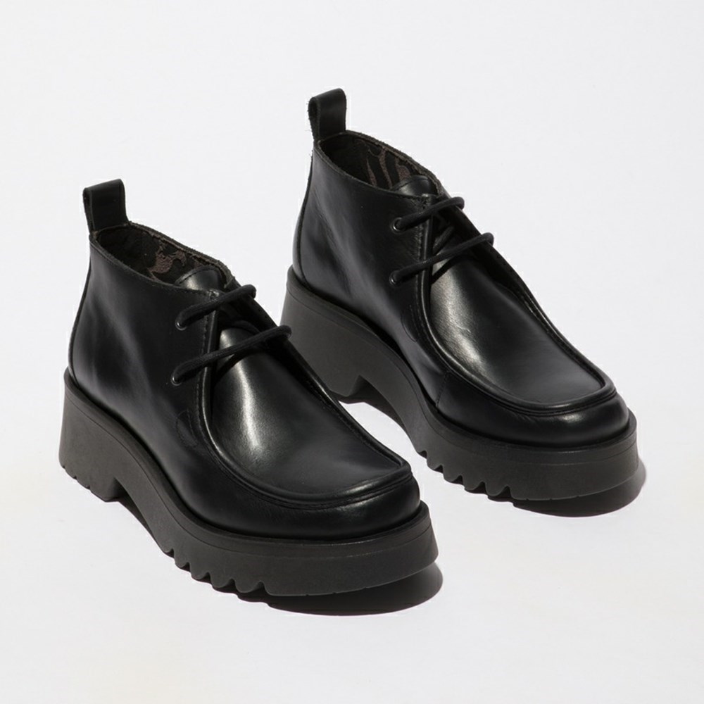 Black Women's Fly London Megg90fly Ankle Boots | QGAF-19406