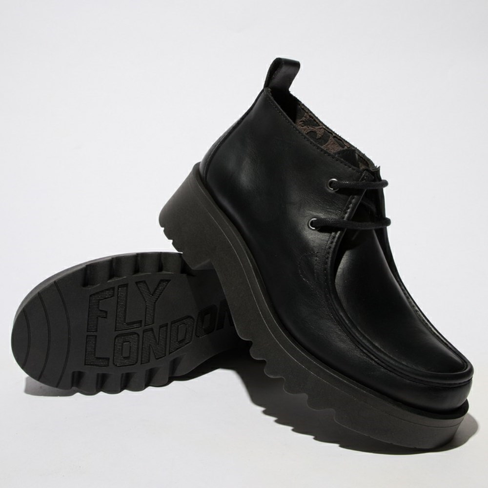 Black Women's Fly London Megg90fly Ankle Boots | QGAF-19406