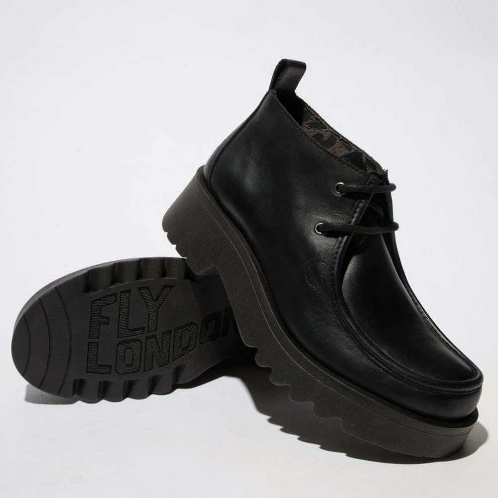 Black Women's Fly London Megg90fly Ankle Boots | QNFP-73452