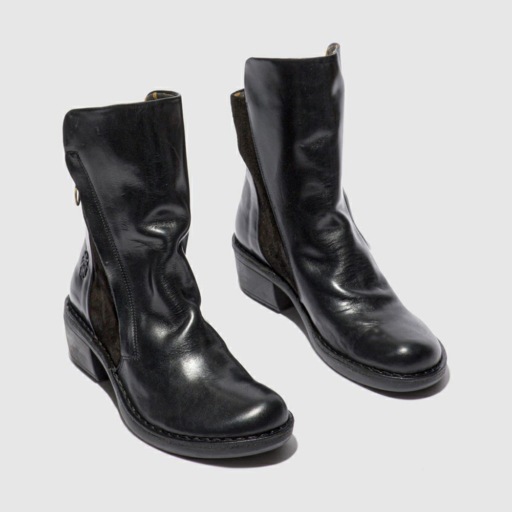 Black Women's Fly London Mely074fly Ankle Boots | FEIV-84625