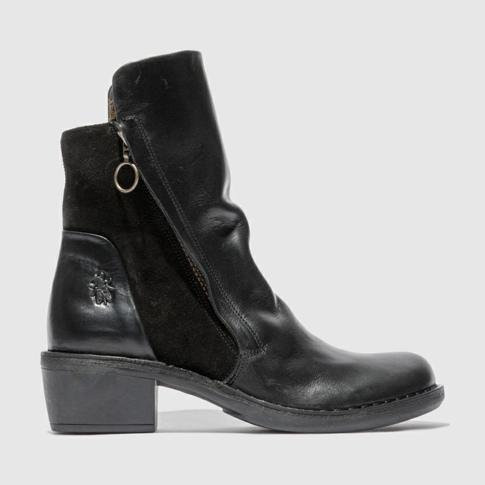 Black Women\'s Fly London Mely074fly Ankle Boots | FEIV-84625