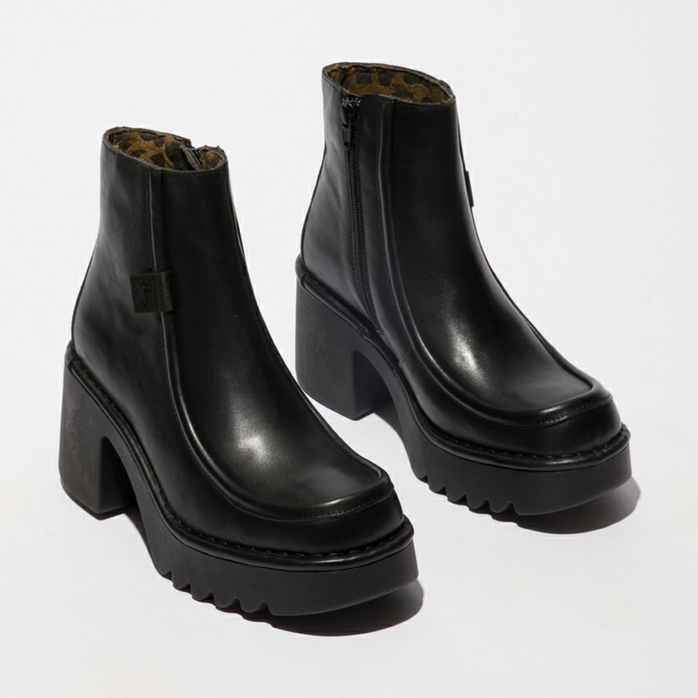 Black Women's Fly London Mite249fly Ankle Boots | IYXT-24671