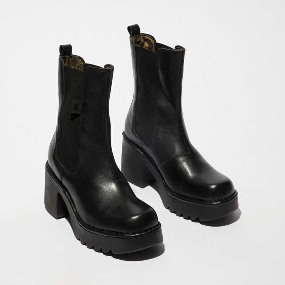 Black Women's Fly London Moya25fly Ankle Boots | NFVL-24856