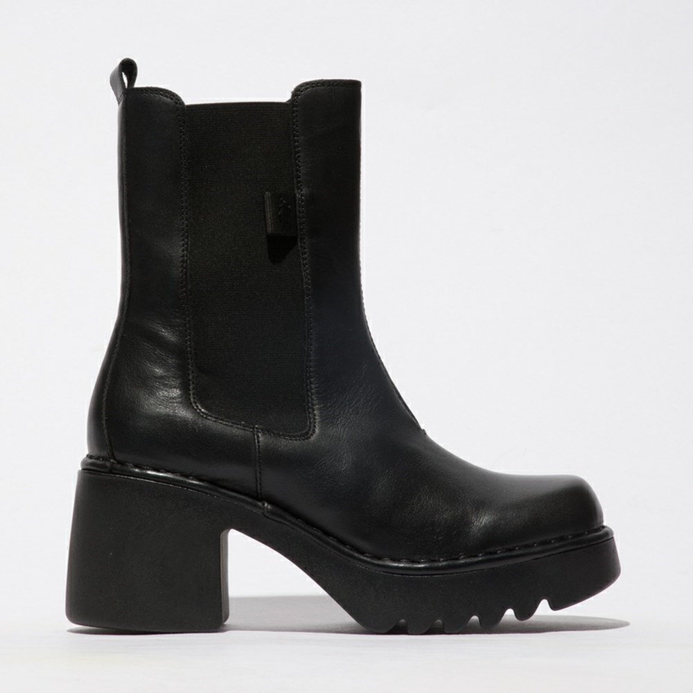 Black Women\'s Fly London Moya25fly Ankle Boots | NFVL-24856