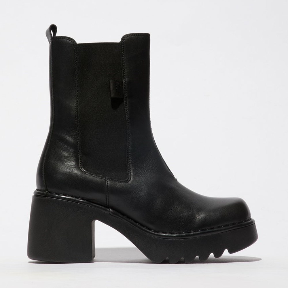 Black Women\'s Fly London Moya25fly Ankle Boots | UYLF-91830