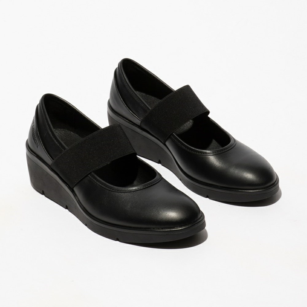 Black Women's Fly London Nara547fly Wedge | QCSP-57034