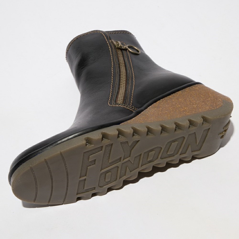 Black Women's Fly London Nela407fly Ankle Boots | ETPB-59427