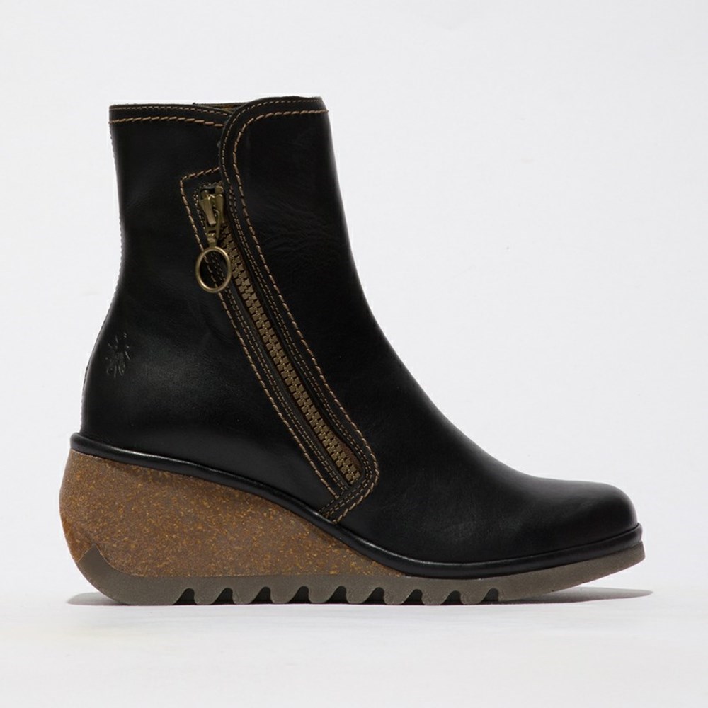 Black Women\'s Fly London Nela407fly Ankle Boots | ETPB-59427