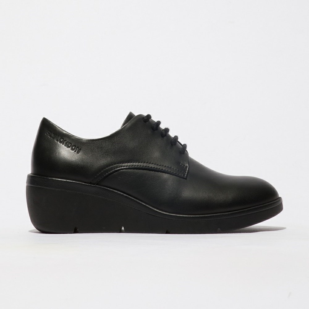 Black Women\'s Fly London Nepe548fly Wedge | EIPZ-27059